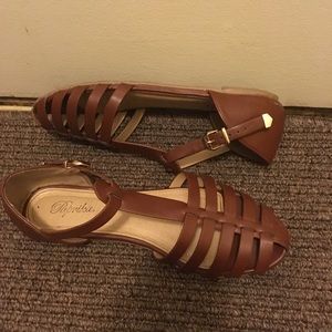 Paprika Brown Caged Sandals